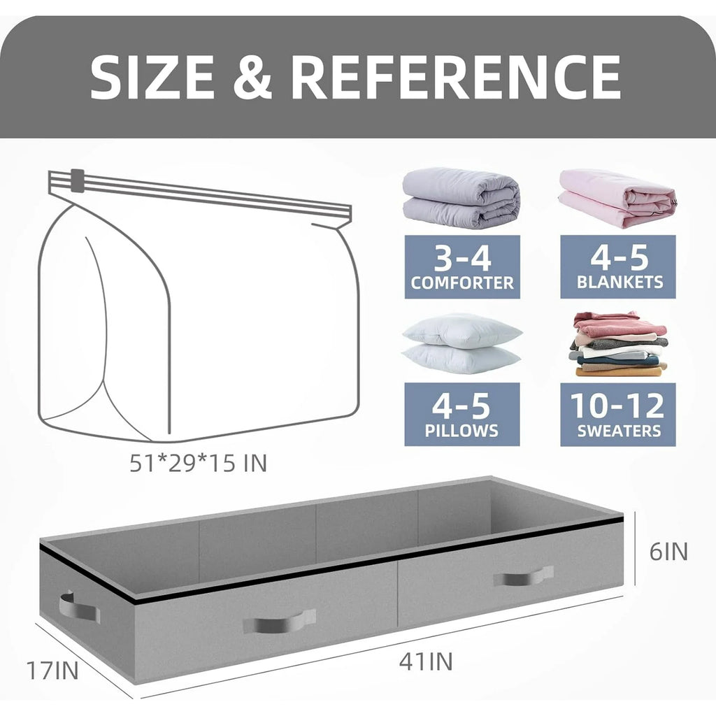 Under Bed Vacuum Seal Storage Bags for Comforters, Large Foldable Box L2108
