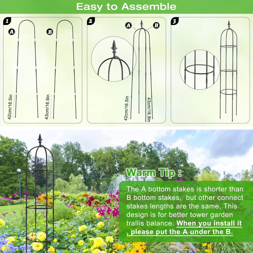 Garden Trellis 6ft Tall Plant Support for Climbing Vines and Flowers, 2 Pack V20590