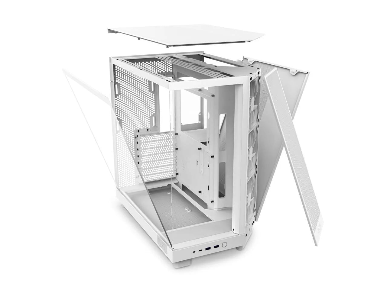 Compact Dual-Chamber Mid-Tower Airflow Case, White P7047