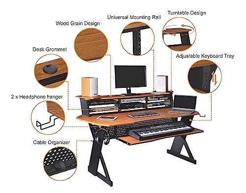 Music Studio Desk Workstation with 3 x 4U Rack L278641