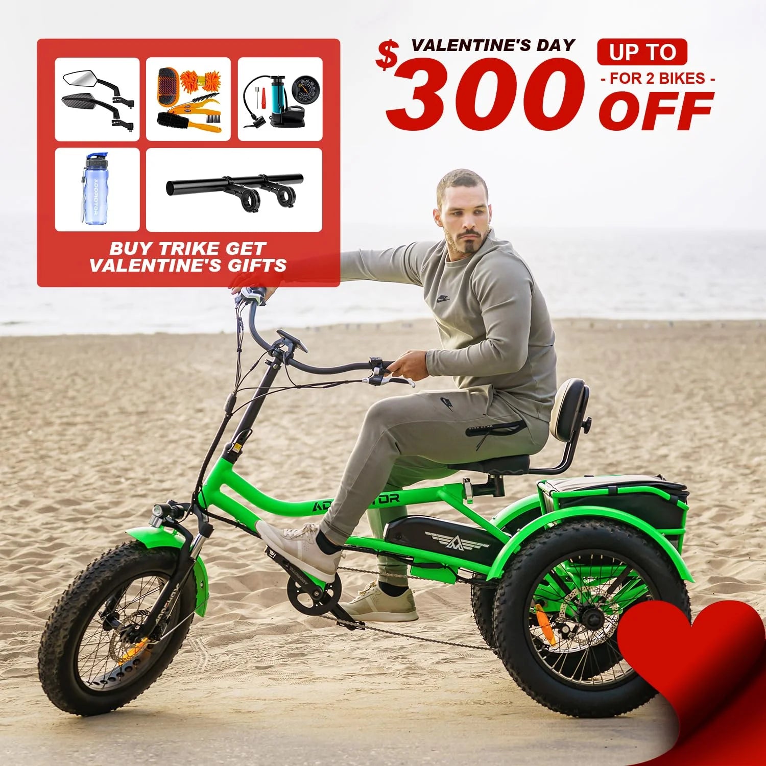 Semi-Recumbent Electric Trike for Adults, 750W 48V 20Ah, 20" Fat Tire 3-Wheel Tricycle J23282