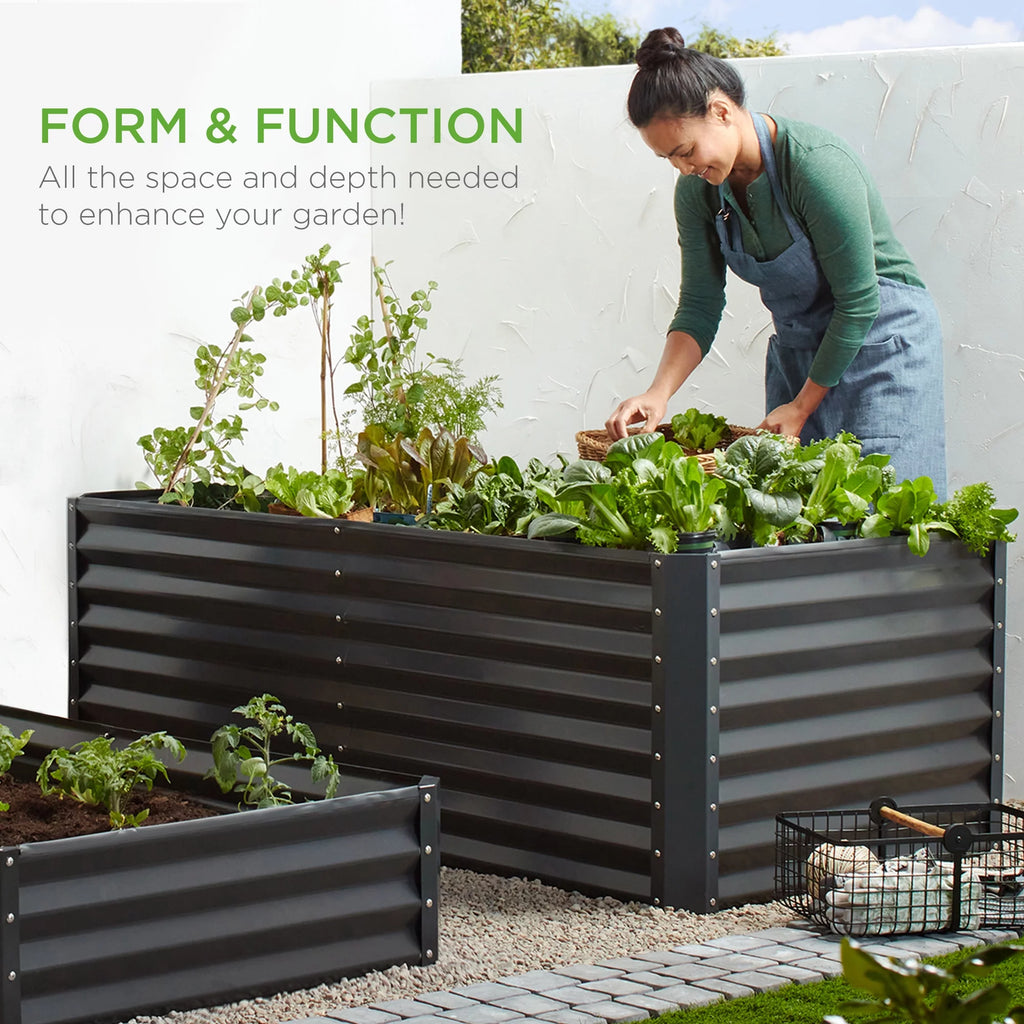 Outdoor Metal Raised Garden Bed for Vegetables, Flowers, Herbs Y304