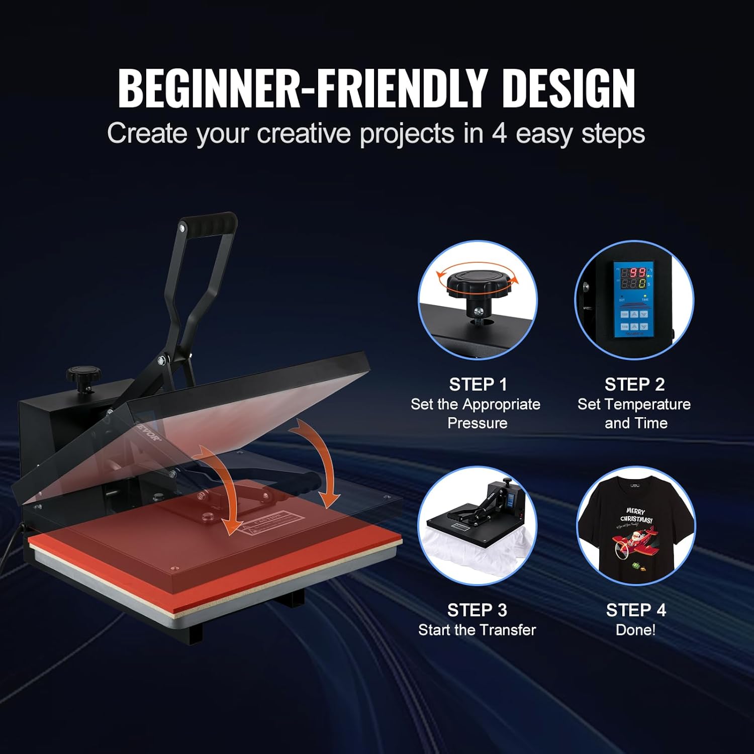 Heat Press Machine 16 x 20 in, Clamshell Sublimation Transfer Printer Q933526