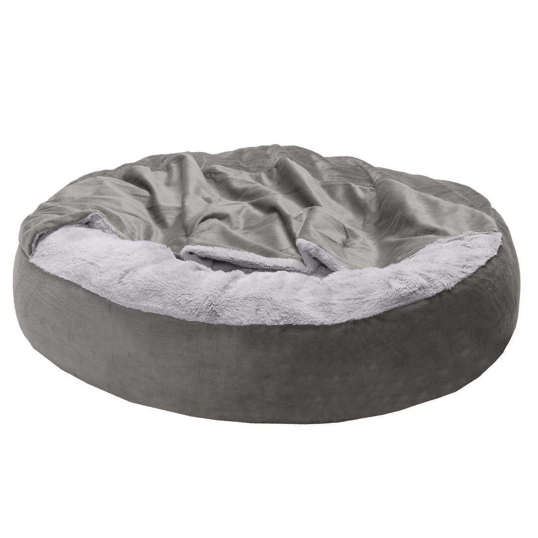 Faux Fur Hooded Donut Bed F525