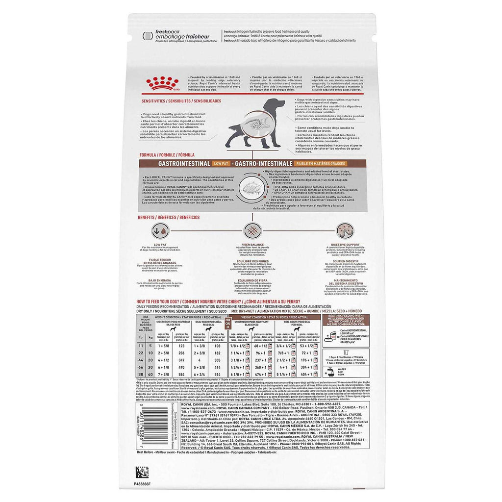 Gastrointestinal Low Fat Dry Dog Food E62411