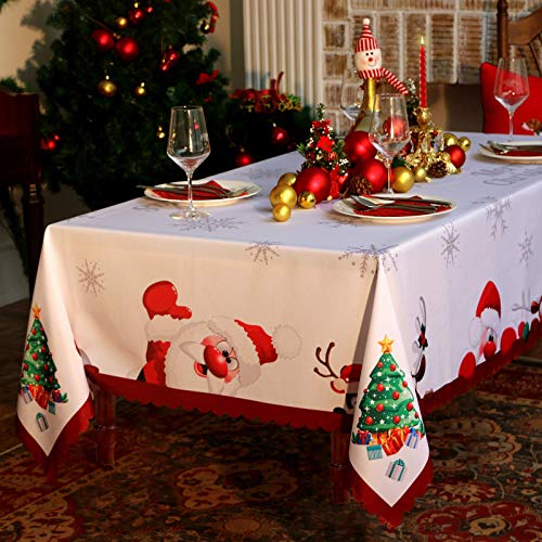 Watercolor Poppy Print Tablecloth 60x102 Inch, White Poppies Table Cloth, Waterproof Poppies Printed Cloth Tablecloth - Summer Flowers Table Cover Party, Picnic, Camping, Kitchen, Dining Room