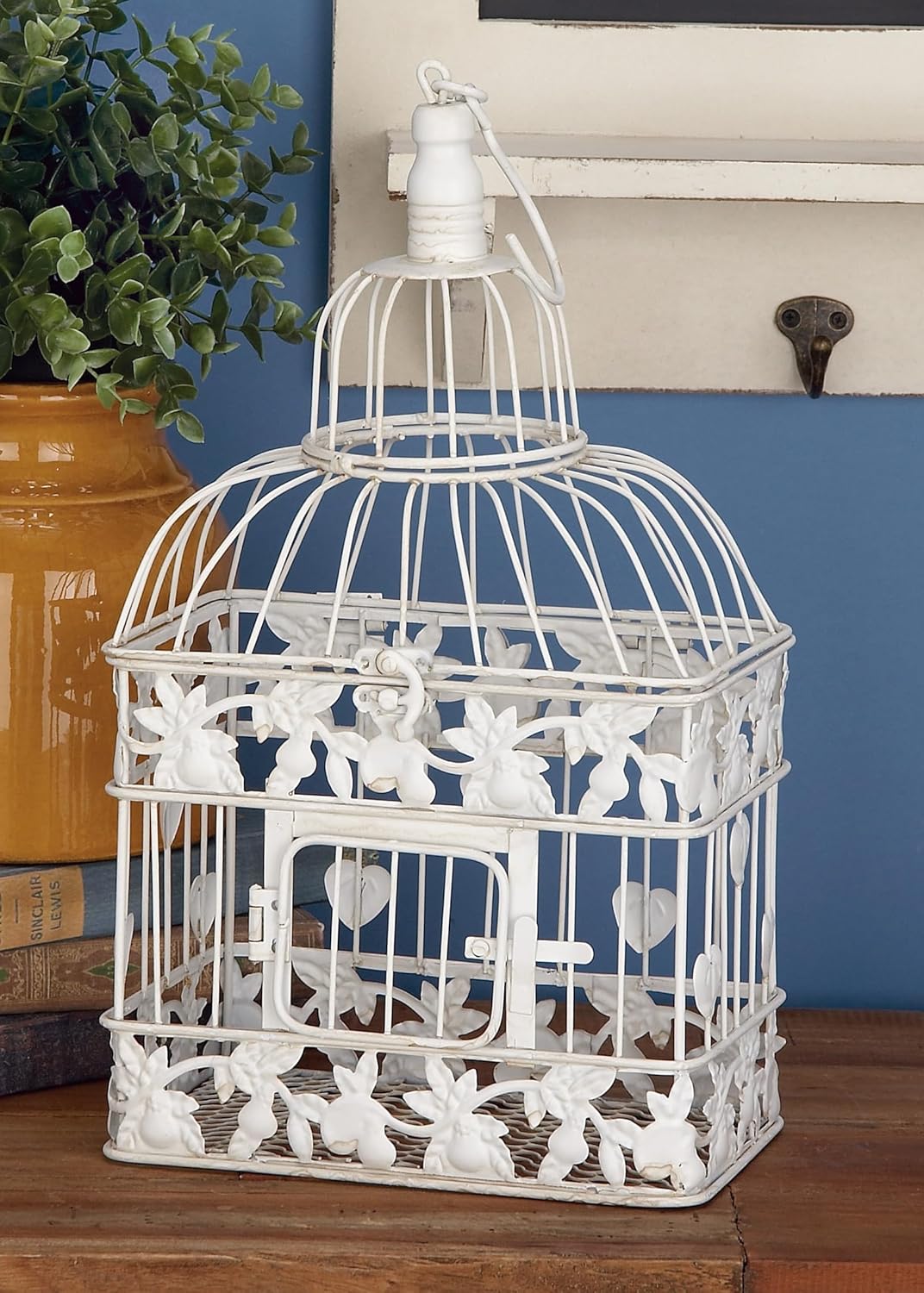 Vintage Metal Birdcage, 22 Inch, White I630587
