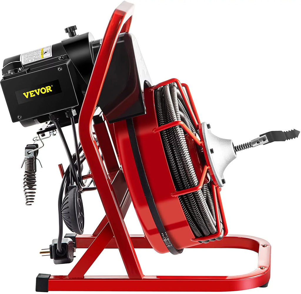 Drain Cleaner Machine 75ft, 370W for 1" to 4" Pipes Y815661