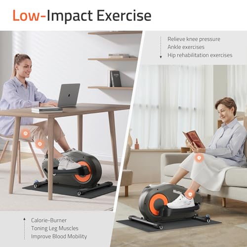 Under Desk Elliptical, Quiet Foot Pedal Exerciser for Home Use S224