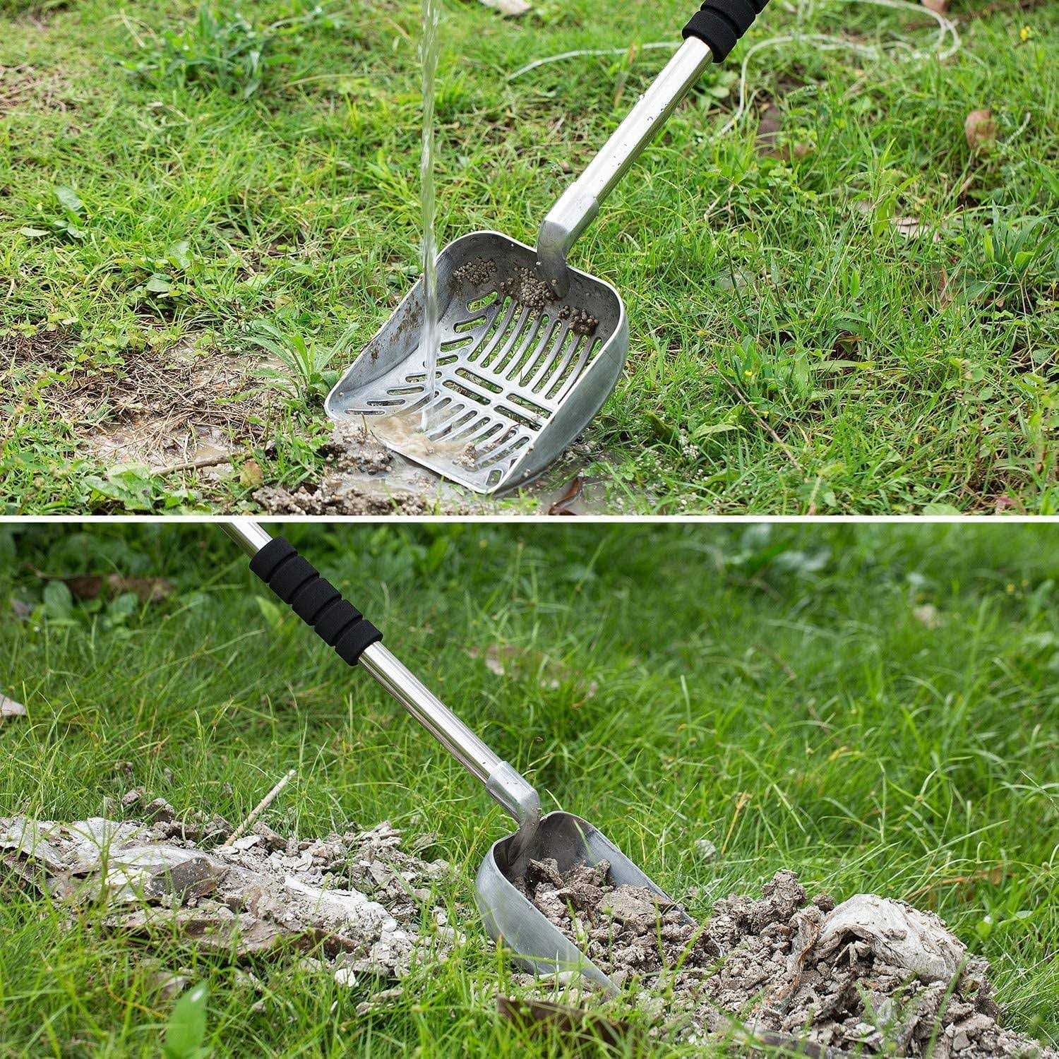 Metal Cat Litter Scoop with Long Handle, Detachable Stainless Steel Sifter R392