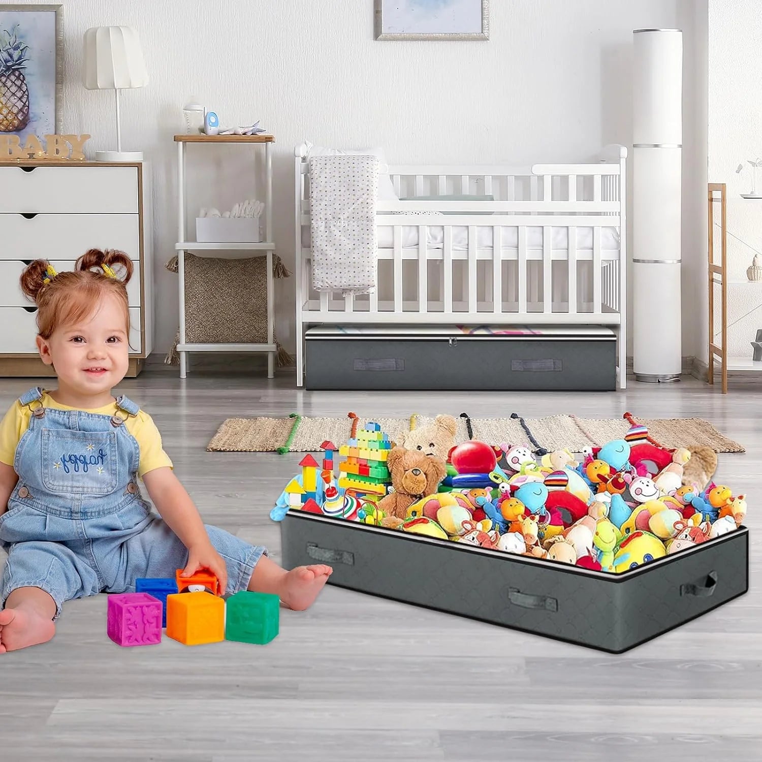 Under Bed Storage Containers, 90L Collapsible with Window J909792