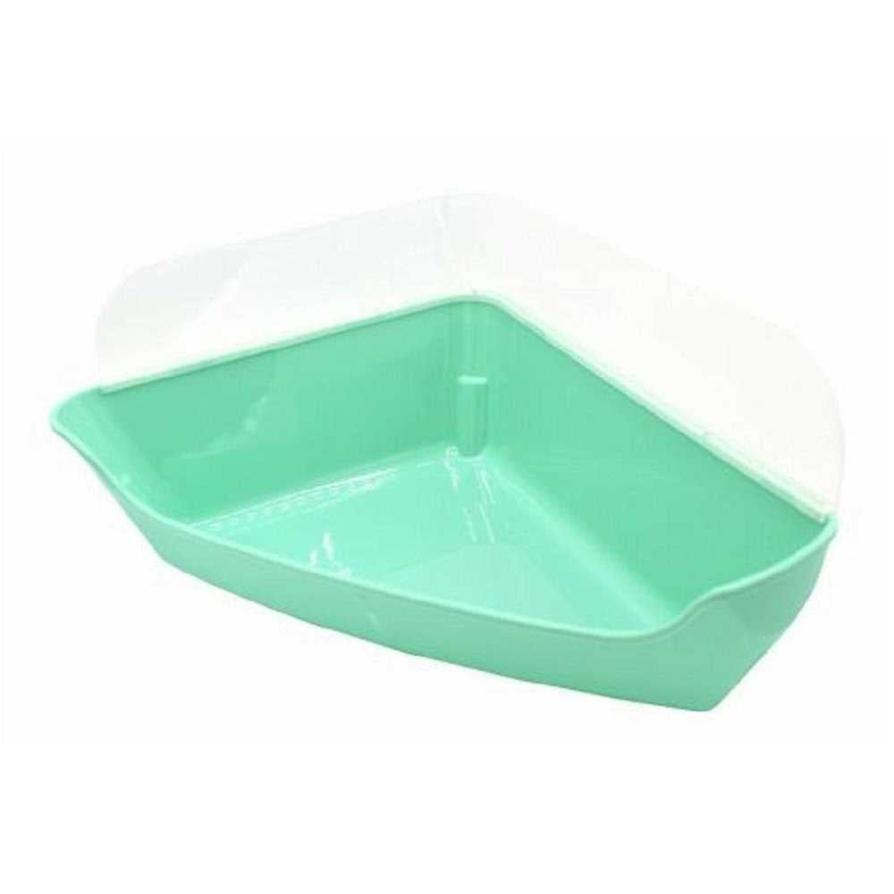 Corner Litter Pan with Removable Shield I385346