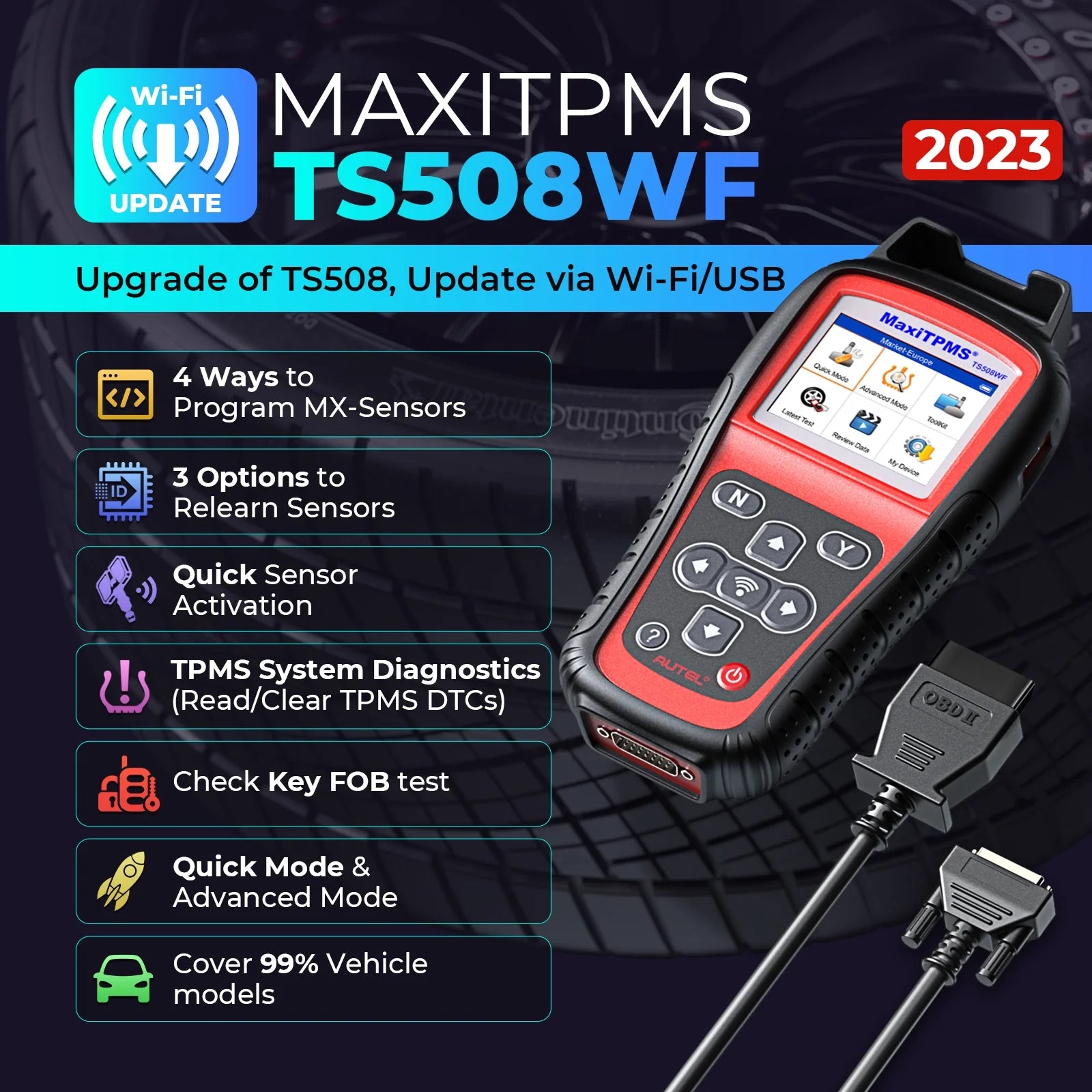 TPMS Programming Tool with Relearn and Diagnostic Scan Functions E131208
