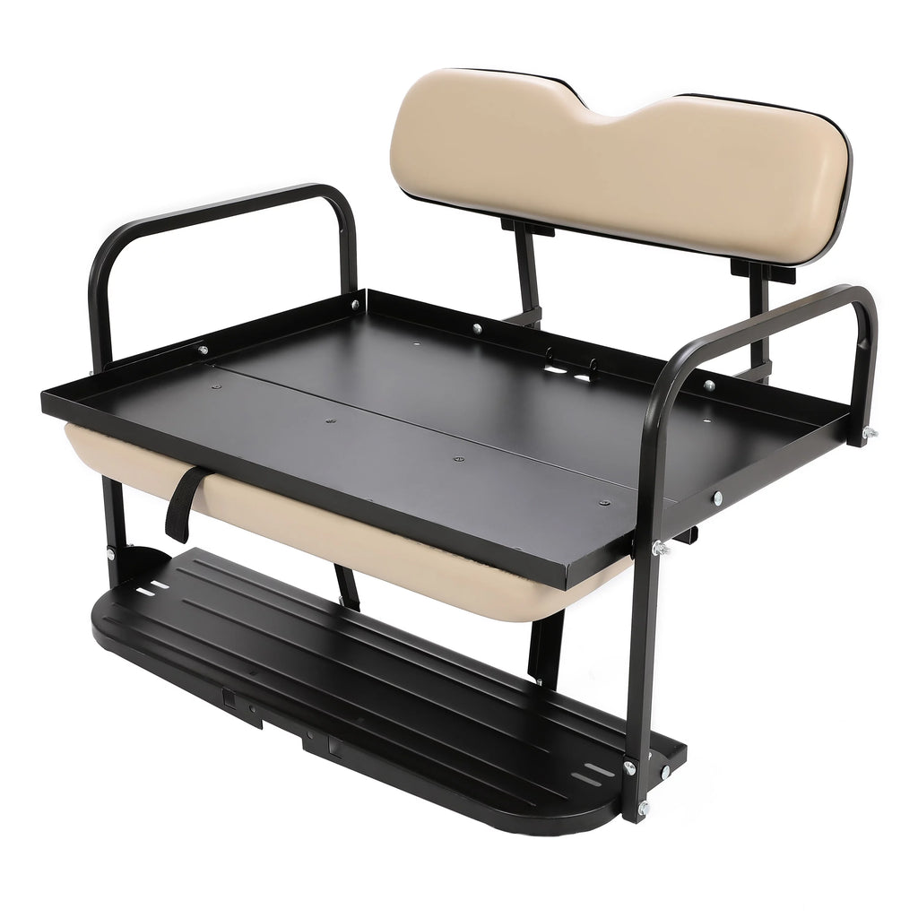 Rear Back Seat Kit for EZGO Marathon Golf Cart Tan Flip Folding P92087