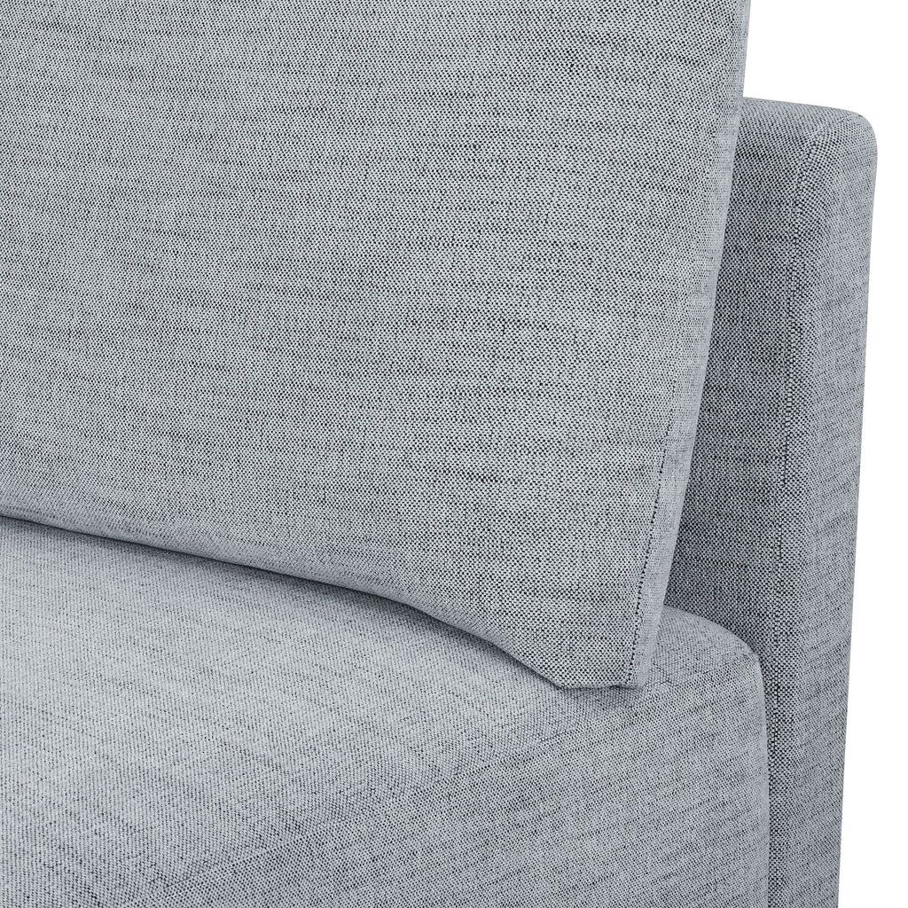 Modular Sectional Sofa with Ottoman, Gray Fabric R869