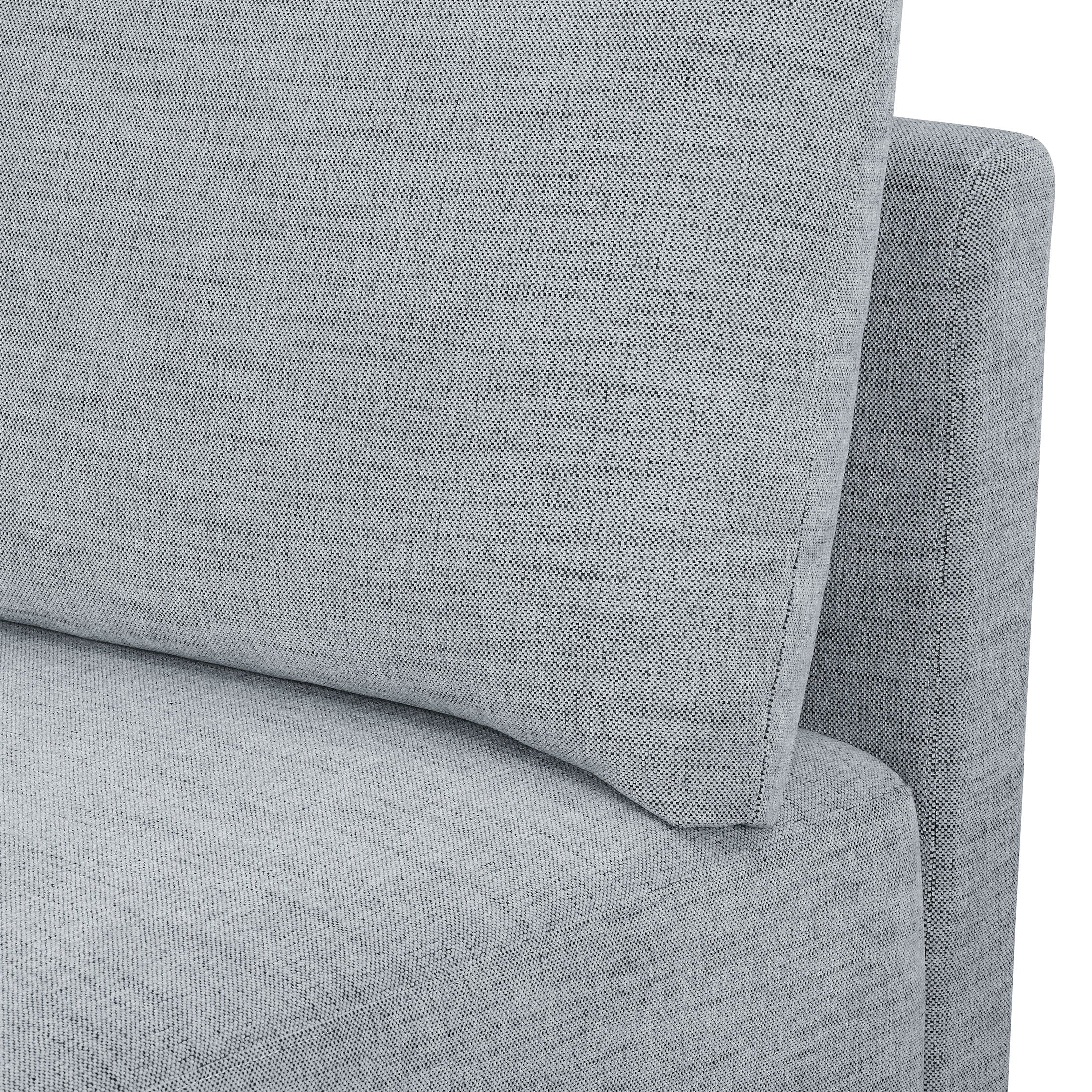 Modular Sectional Sofa with Ottoman, Gray Fabric R869