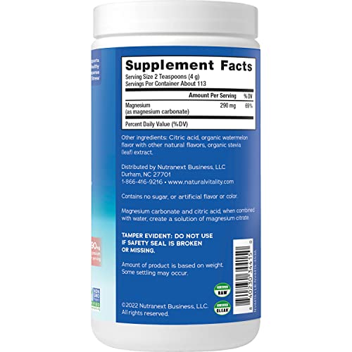 Magnesium Citrate Supplement Drink Mix Powder, Unflavored, 16 oz K16496