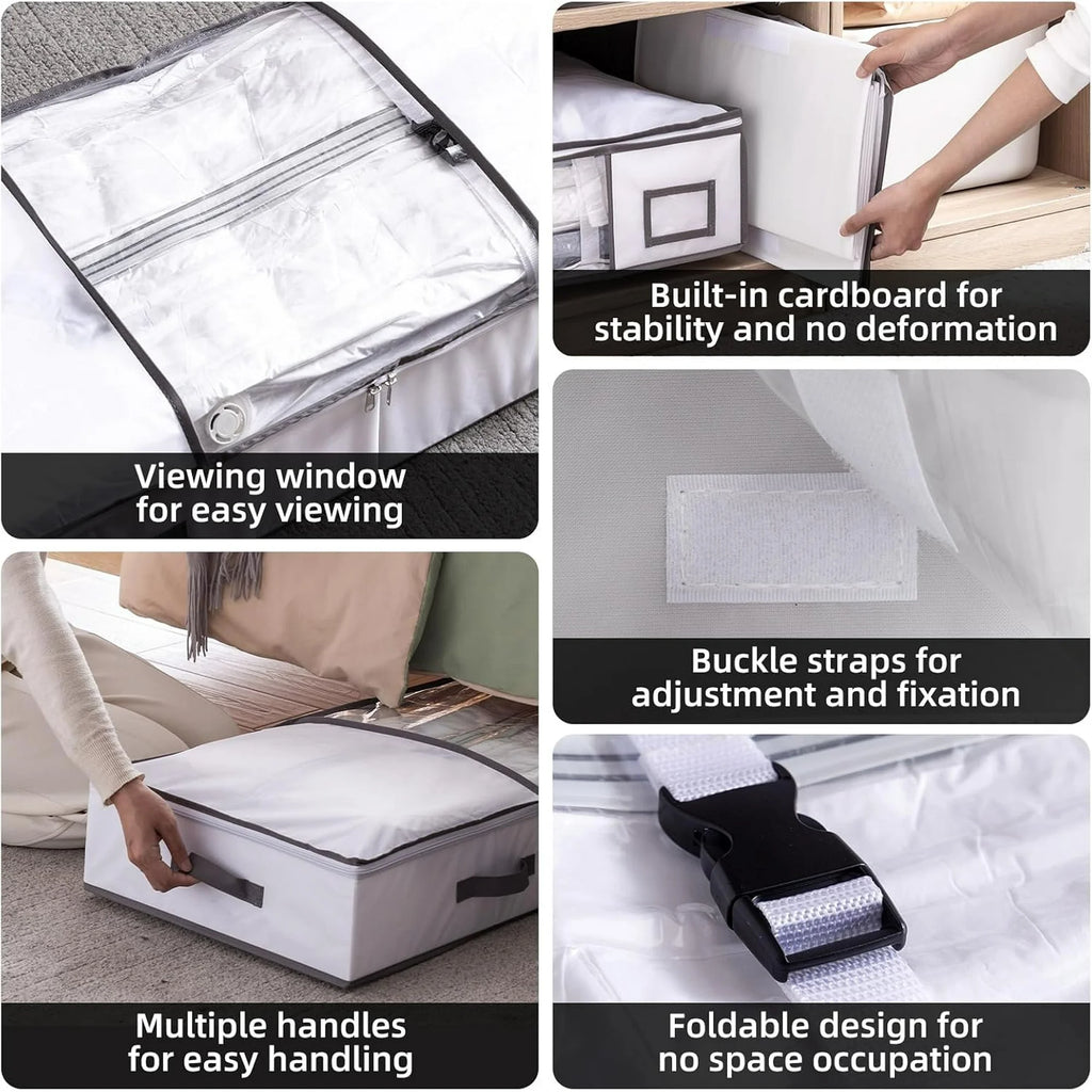 Under Bed Vacuum Seal Storage Bags for Comforters, Large Foldable Box L2108