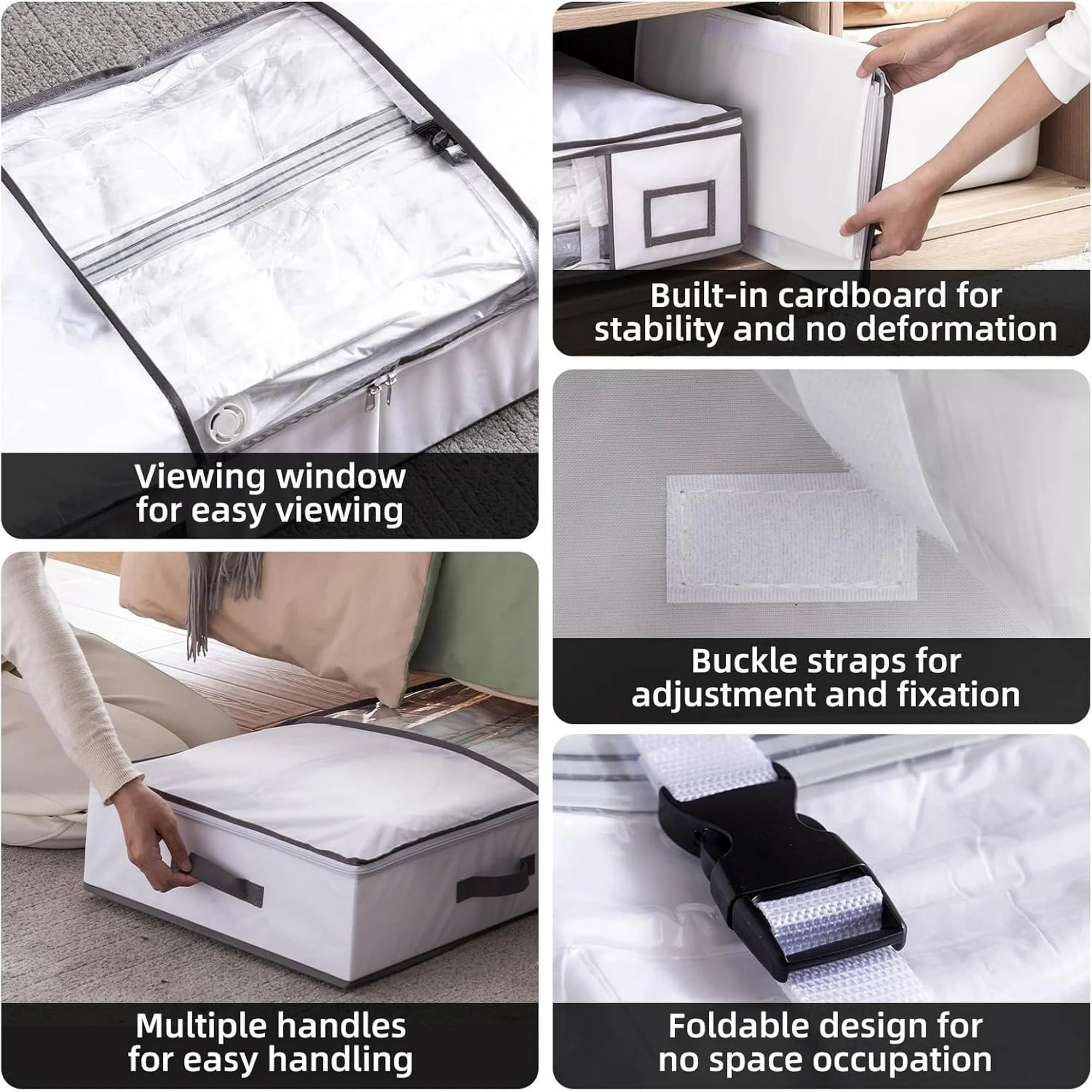Under Bed Vacuum Seal Storage Bags for Comforters, Large Foldable Box L2108