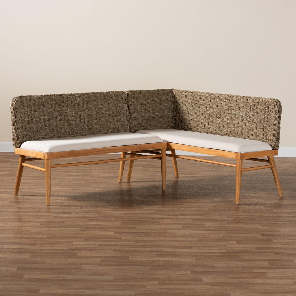 Boho Dining Nook Banquette Set, 2-Piece, Brown H873