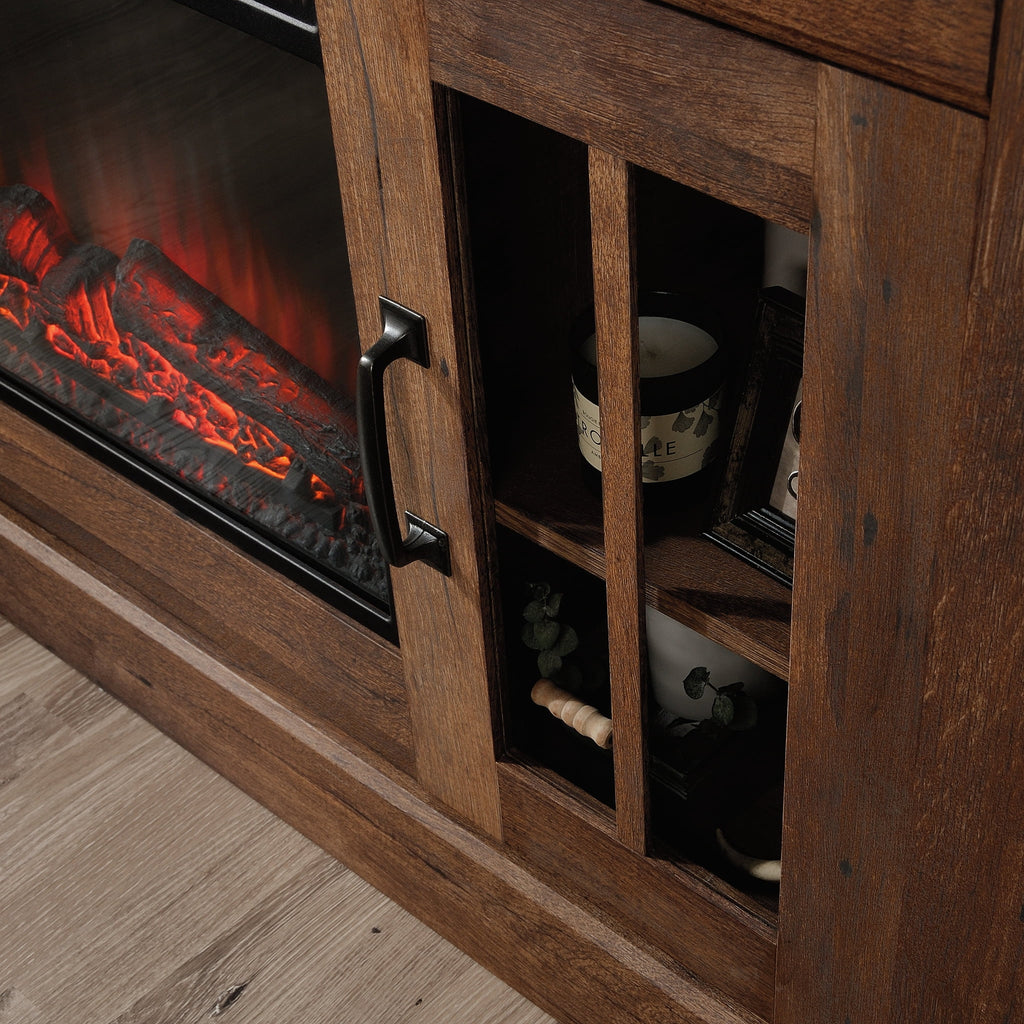 Rustic Fireplace TV Stand for TVs up to 50", Vintage Oak Finish S64604