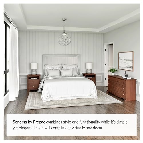 Rustic White Double Drawer Dresser with Nightstand B8769