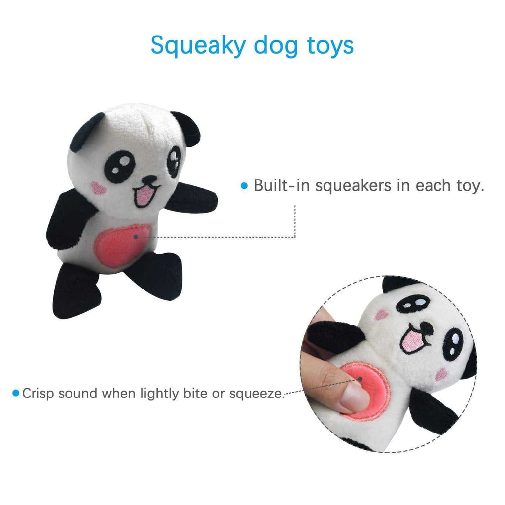 Squeaky Plush Dog Toy Pack for Puppy Small Stuffed Chew Toys with Squeakers E422