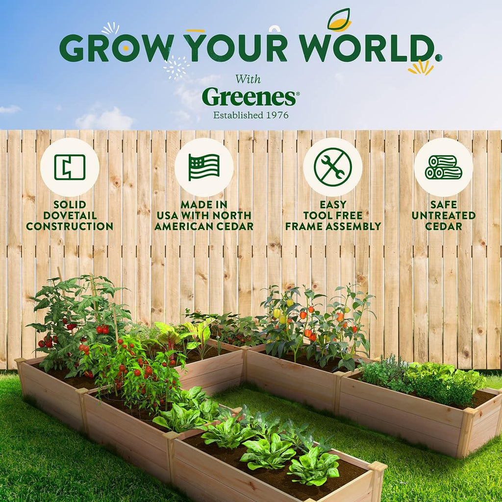 Cedar Raised Garden Bed, 8' x 12' x 16.5" U-Shaped Y63599