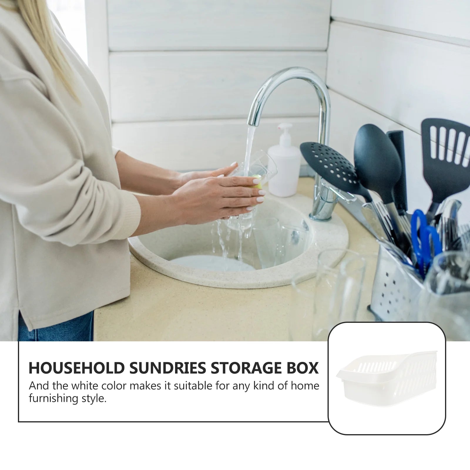 White Storage Basket Toy Bins O148209