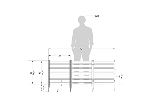No-Dig Vinyl Garden Fence Kit 2ft H x 2ft W, 3 Panels N35592