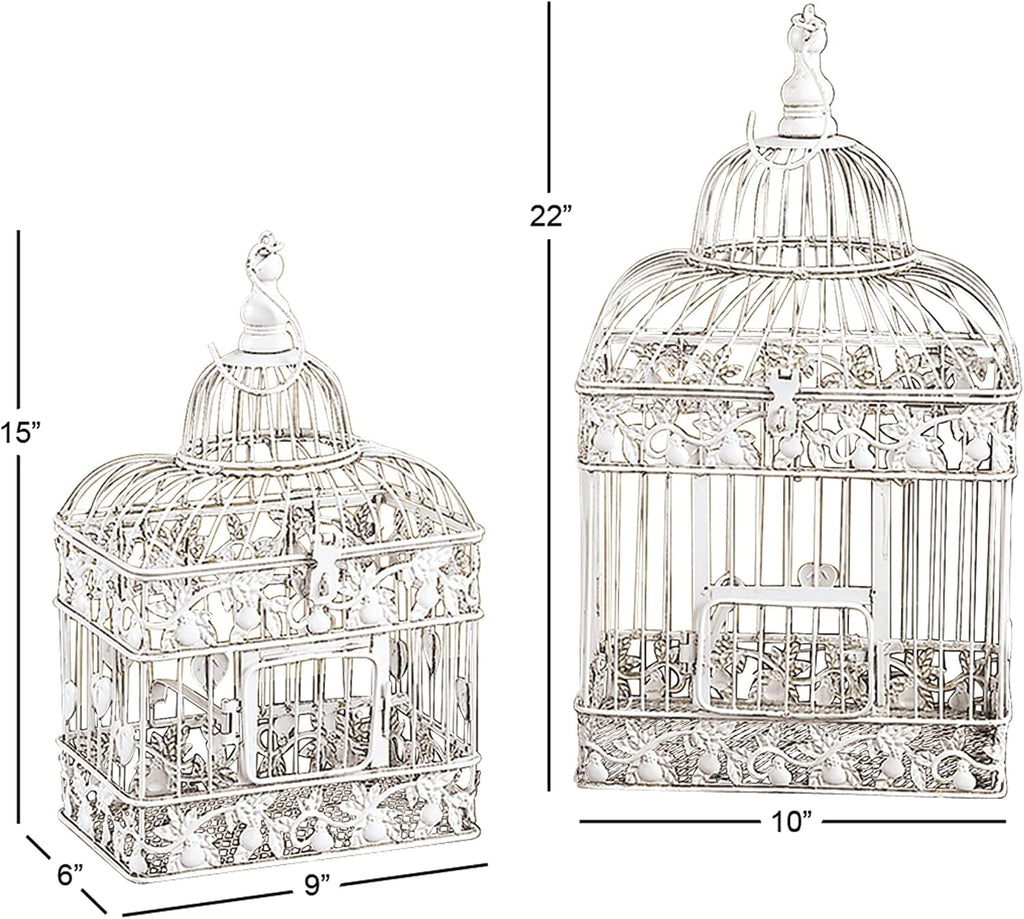 Vintage Metal Birdcage, 22 Inch, White I630587