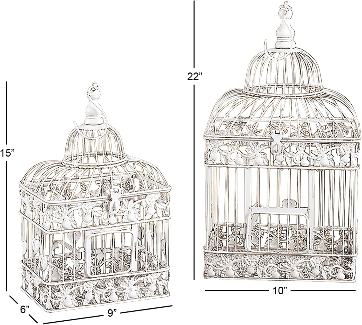 Vintage Metal Birdcage, 22 Inch, White I630587