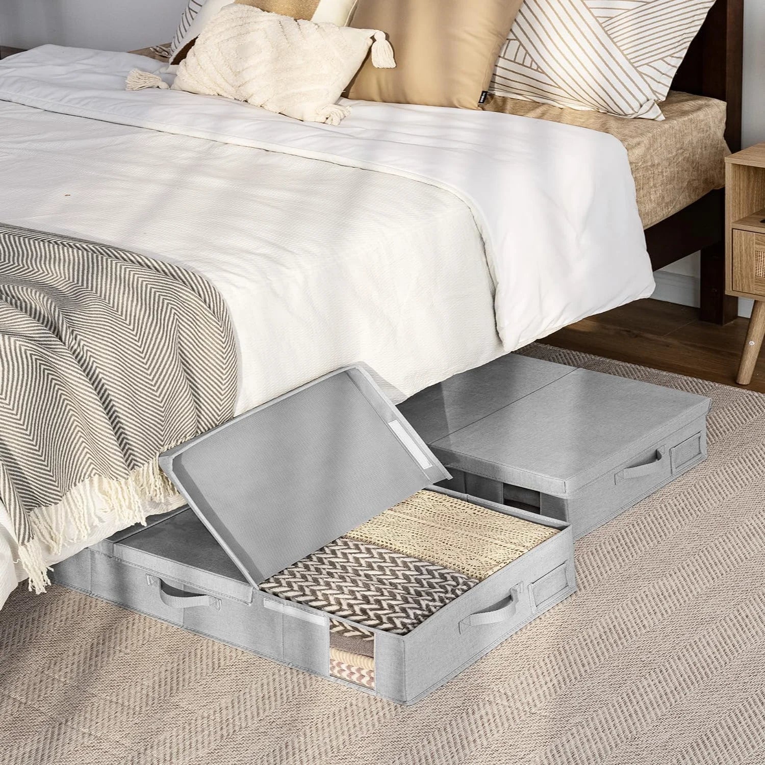 Under Bed Storage Bins with Lids and Handles U235