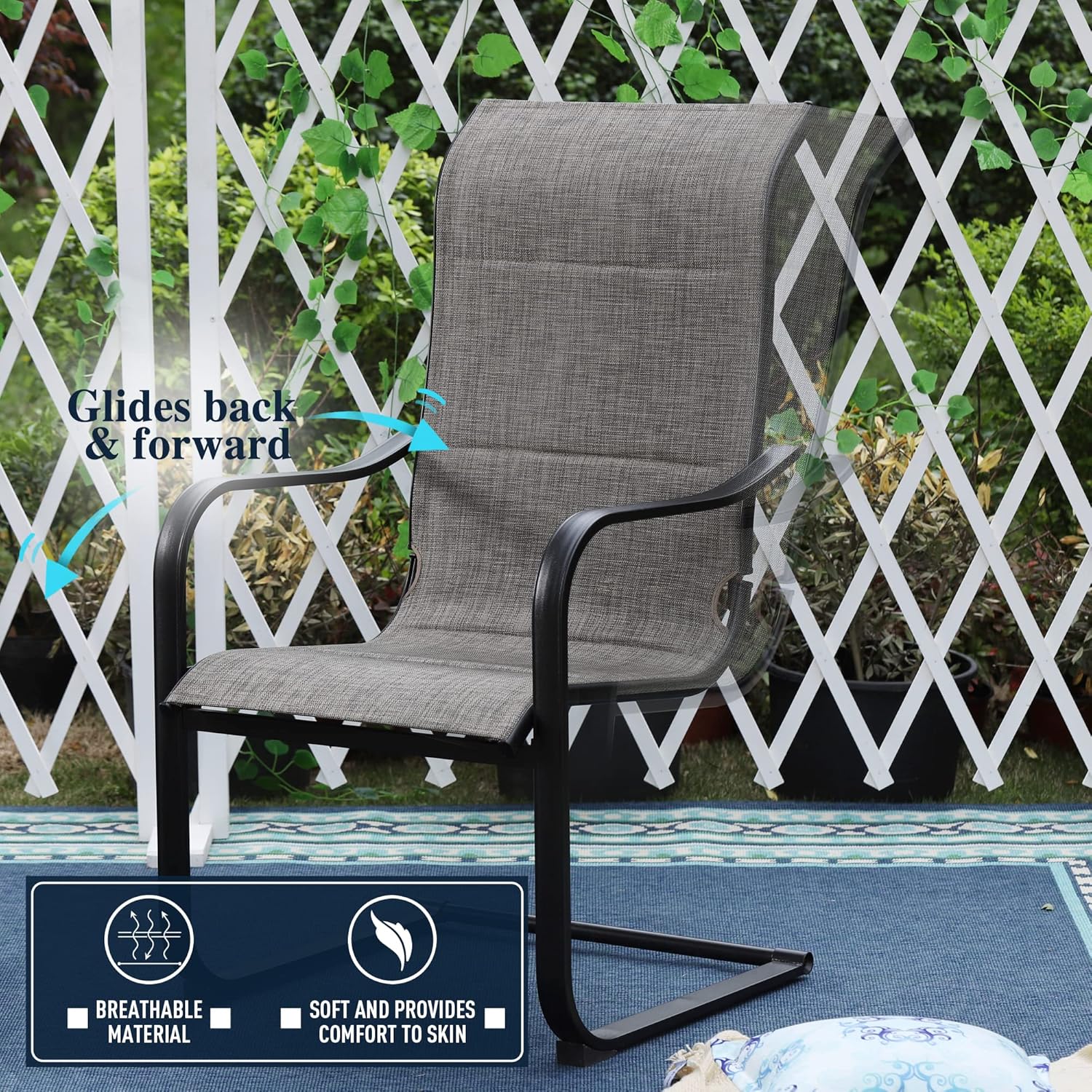 Patio Furniture Set Outdoor Dining Set 7 Pieces with High Back Chairs and Expandable Table F382