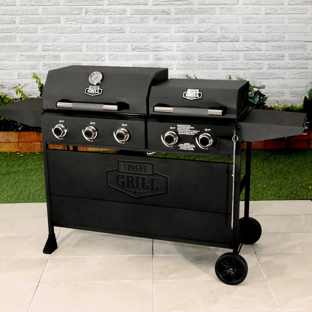 5 Burner Propane Gas Grill and Griddle, Black W571