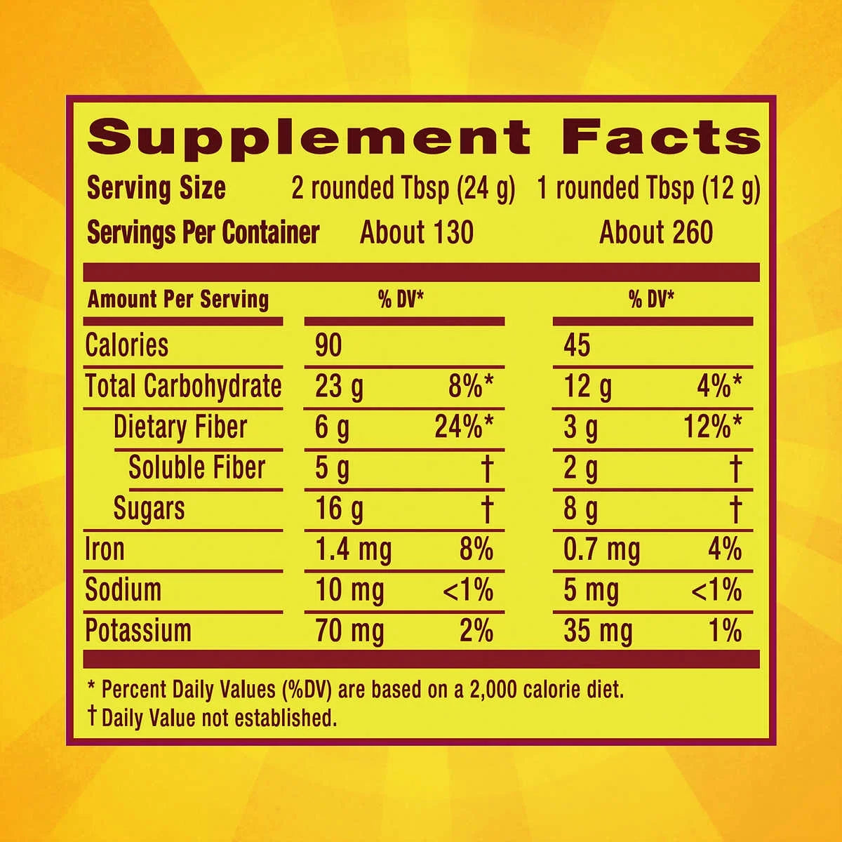 Fiber Supplement, Orange, 260 Servings M804511
