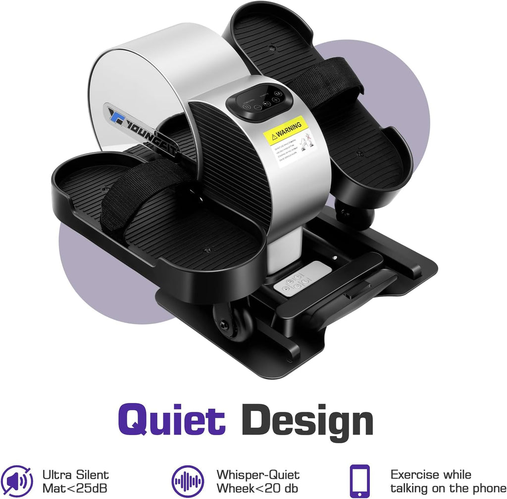 Under Desk Elliptical - Quiet Portable Leg Exerciser with Remote and App Control I90885