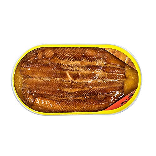 Smoked Herring Kipper Snacks, 3.53 oz Pack of 12, 90% Less Sodium, Ready to Eat K3712