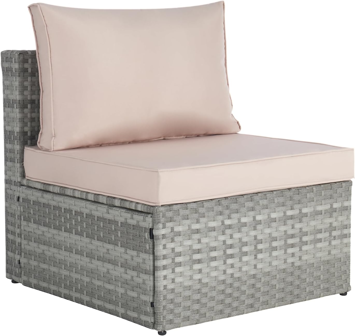 Outdoor Patio Conversation Set with PE Rattan Wicker Sofa and Coffee Table W198