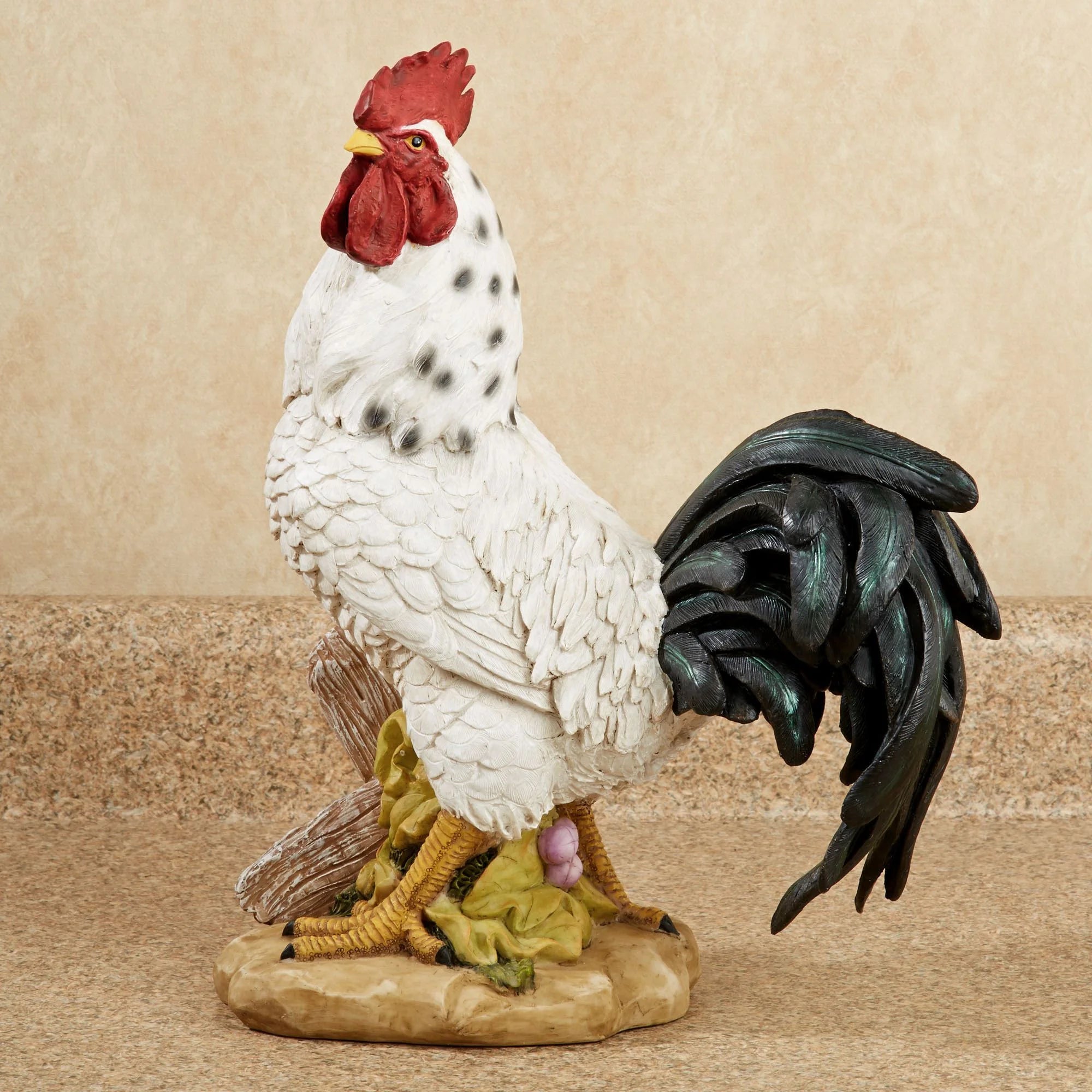 Sussex Rooster Table Sculpture Off White 13 Inches Tall