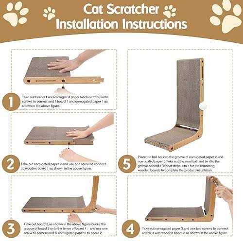 L-Shaped Cat Scratching Pad with Toy Balls for Indoor Cats and Kittens K47078