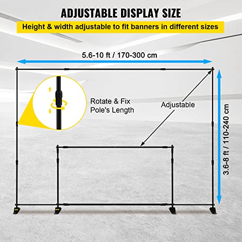 Backdrop Banner Stand 8 x 8 Ft Adjustable Height with Carrying Bag H6319