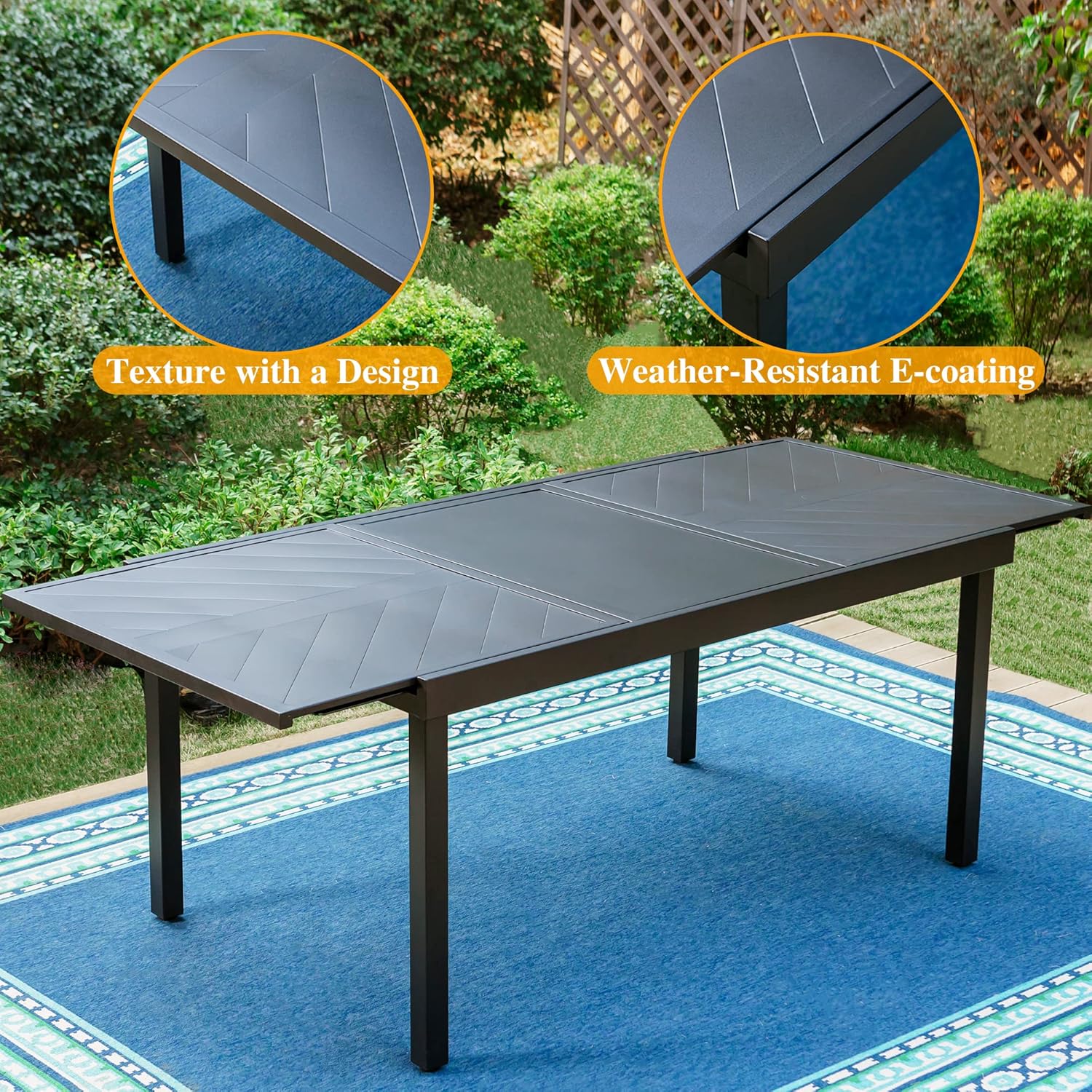 Patio Furniture Set Outdoor Dining Set 7 Pieces with High Back Chairs and Expandable Table F382