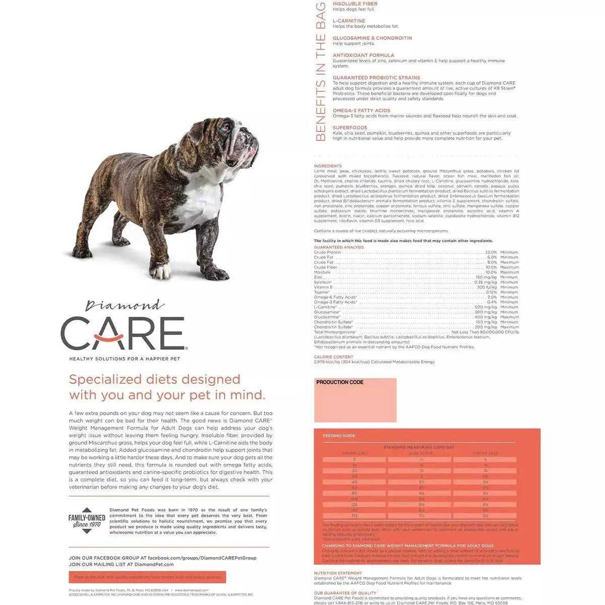 Adult Dry Dog Food Weight Management Formula J2146