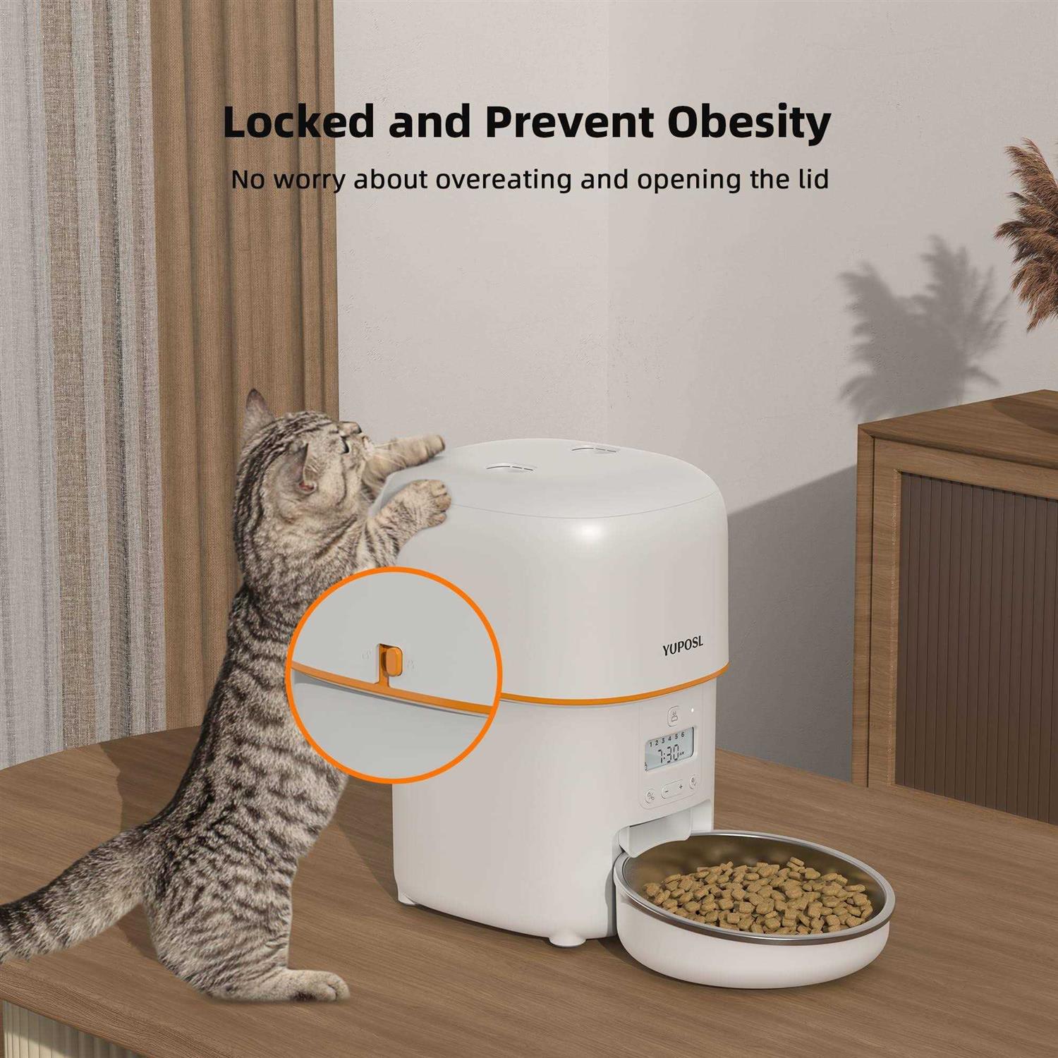Automatic Cat Feeder 8 Cup Cat Food Dispenser I86786