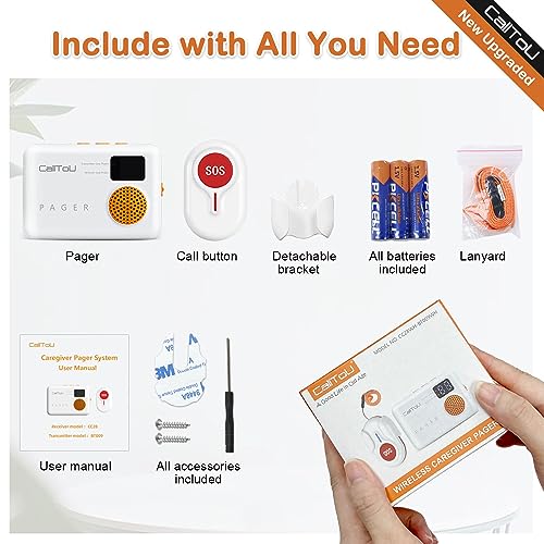 Wireless Call Button for Elderly Monitoring with 2 Receivers and 2 SOS Buttons Y9436