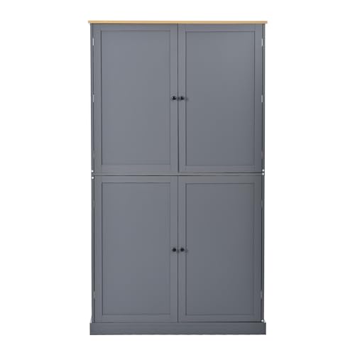 77 inch Kitchen Pantry, Freestanding Tall Cupboard with Shelves and Drawers I3176