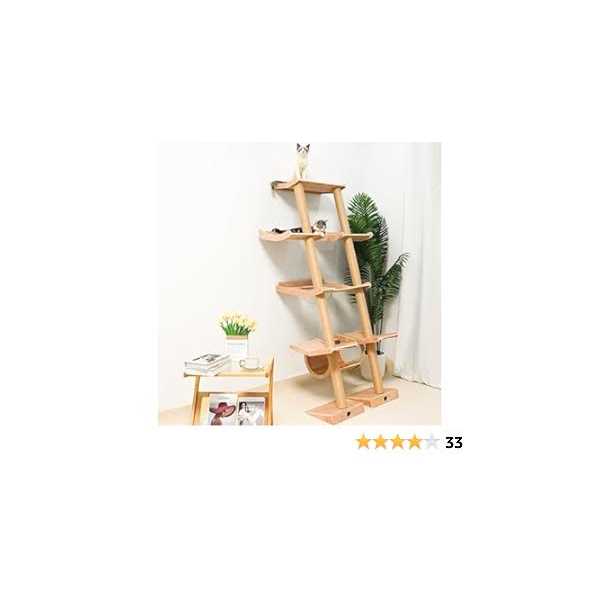 Wall Mounted Cat Tree with Scratching Post and Hammock G195756