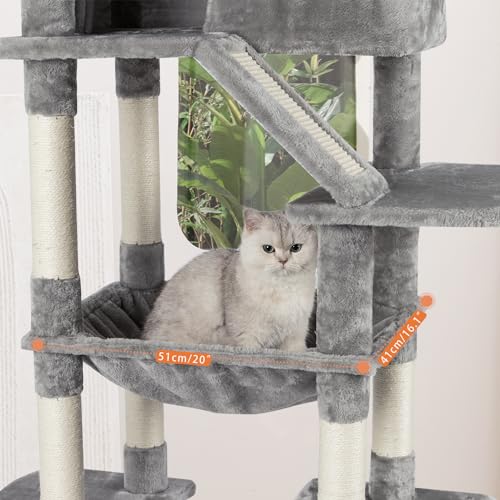 Large Cat Tree for Indoor Cats with Scratching Posts, Beige U979
