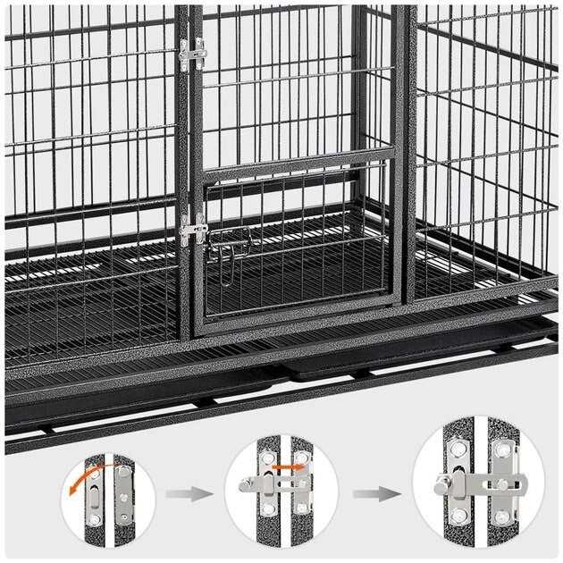 Dog Crate with Wheels and Litter Pan H7081